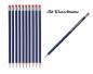 Preview: 10 Bleistifte mit Radierer - HB / Farbe: lackiert blau - mit Namensgravur