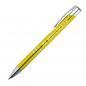 Preview: 10 Kugelschreiber aus Metall / mit Gravur / Farbe: gelb