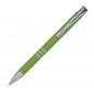 Preview: 10 Kugelschreiber aus Metall mit beidseitige Gravur / Farbe: hellgrün