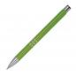 Preview: 10 Kugelschreiber aus Metall mit beidseitige Gravur / Farbe: hellgrün