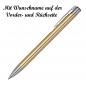 Preview: 10 Kugelschreiber aus Metall mit beidseitige Namensgravur - Farbe: gold