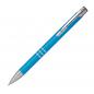 Preview: 10 Kugelschreiber aus Metall mit beidseitige Namensgravur - Farbe: hellblau