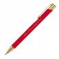 Preview: 10 Kugelschreiber aus Metall mit Gravur / goldene Applikationen / Farbe: rot