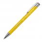 Preview: 10 Kugelschreiber aus Metall mit Gravur / vollfarbig lackiert / gelb (matt)