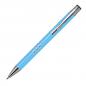 Preview: 10 Kugelschreiber aus Metall mit Gravur / vollfarbig lackiert / hellblau (matt)