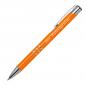 Preview: 10 Kugelschreiber aus Metall mit Gravur / vollfarbig lackiert / orange (matt)