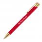 Preview: 10 Kugelschreiber aus Metall mit Namensgravur - goldene Applikationen - rot