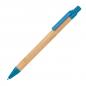 Preview: 10 Kugelschreiber aus Weizenstroh und Bambus mit Gravur / Farbe: blau