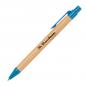 Preview: 10 Kugelschreiber aus Weizenstroh und Bambus mit Namensgravur - Farbe: blau