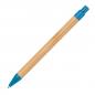 Preview: 10 Kugelschreiber aus Weizenstroh und Bambus mit Namensgravur - Farbe: blau