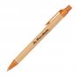 Preview: 10 Kugelschreiber aus Weizenstroh und Bambus mit Namensgravur - Farbe: orange