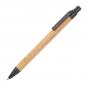 Preview: 10 Kugelschreiber aus Weizenstroh und Bambus mit Namensgravur - Farbe: schwarz