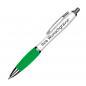 Preview: 10 Kugelschreiber mit Gravur / aus Kunststoff / Farbe: weiß-grün