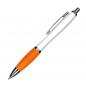 Preview: 10 Kugelschreiber mit Gravur / aus Kunststoff / Farbe: weiß-orange