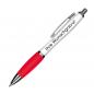 Preview: 10 Kugelschreiber mit Gravur / aus Kunststoff / Farbe: weiß-rot