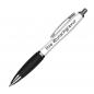 Preview: 10 Kugelschreiber mit Gravur / aus Kunststoff / Farbe: weiß-schwarz