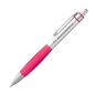 Preview: 10 Kugelschreiber mit Gravur / aus Metall / Farbe: silber-pink