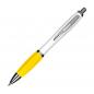 Preview: 10 Kugelschreiber mit Namensgravur - aus Kunststoff - Farbe: weiß-gelb