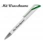 Preview: 10 Kugelschreiber mit Namensgravur - Farbe: weiß-grün