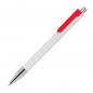 Preview: 10 Kugelschreiber mit Namensgravur - Farbe: weiß mit roten Clip