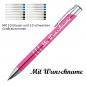 Preview: 10 Kugelschreiber mit Namensgravur / je 10 schwarze + blaue Minen / pink