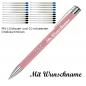 Preview: 10 Kugelschreiber mit Namensgravur / je 10 schwarze + blaue Minen / rosé