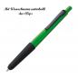 Preview: 10 Kugelschreiber mit Namensgravur - Metallic-Kunststoff mit Touch-Pad - grün