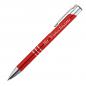 Preview: 10 Metall-Kugelschreiber mit Gravur / Schreibfarbe = Kugelschreiberfarbe / rot