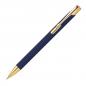 Preview: 10 Metall-Kugelschreiber mit Namensgravur - goldene Applikationen - dunkelblau