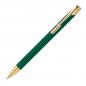Preview: 10 Metall-Kugelschreiber mit Namensgravur - goldene Applikationen - dunkelgrün
