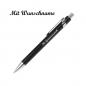 Preview: 10 Metall-Kugelschreiber mit Namensgravur -silberne Applikationen-Farbe: schwarz