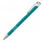 Preview: 10 schlanke Kugelschreiber / aus Metall / Farbe: türkis