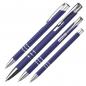 Preview: 10 schlanke Kugelschreiber mit Gravur / aus Metall / Farbe: blau