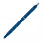 Preview: 10 Schlanke Metall-Kugelschreiber mit Namensgravur - gummiert - Farbe: blau