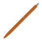 Preview: 10 Schlanke Metall-Kugelschreiber mit Namensgravur - gummiert - Farbe: orange