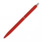 Preview: 10 Schlanke Metall-Kugelschreiber mit Namensgravur - gummiert - Farbe: rot