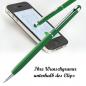 Preview: 10 Touchpen Drehkugelschreiber mit Namensgravur - aus Edelstahl - Farbe: grün