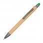 Preview: 10 Touchpen Holzkugelschreiber aus Bambus mit Gravur / Stylusfarbe: grün