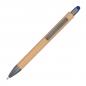 Preview: 10 Touchpen Holzkugelschreiber aus Bambus mit Namensgravur - Stylusfarbe: blau