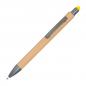 Preview: 10 Touchpen Holzkugelschreiber aus Bambus mit Namensgravur - Stylusfarbe: gelb