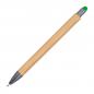 Preview: 10 Touchpen Holzkugelschreiber aus Bambus mit Namensgravur - Stylusfarbe: grün