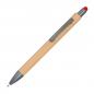 Preview: 10 Touchpen Holzkugelschreiber aus Bambus mit Namensgravur - Stylusfarbe: rot