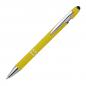 Preview: 10 Touchpen Kugelschreiber aus Metall mit Gravur / mit Muster / Farbe: gelb