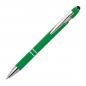 Preview: 10 Touchpen Kugelschreiber aus Metall mit Gravur / mit Muster / Farbe: grün