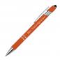 Preview: 10 Touchpen Kugelschreiber aus Metall mit Gravur / mit Muster / Farbe: orange