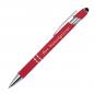 Preview: 10 Touchpen Kugelschreiber aus Metall mit Gravur / mit Muster / Farbe: rot