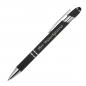 Preview: 10 Touchpen Kugelschreiber aus Metall mit Gravur / mit Muster / Farbe: schwarz