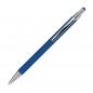 Preview: 10 Touchpen Kugelschreiber aus Metall mit Namensgravur - gummiert - Farbe: blau