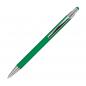 Preview: 10 Touchpen Kugelschreiber aus Metall mit Namensgravur - gummiert - Farbe: grün
