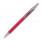 Preview: 10 Touchpen Kugelschreiber aus Metall mit Namensgravur - gummiert / Farbe: rot